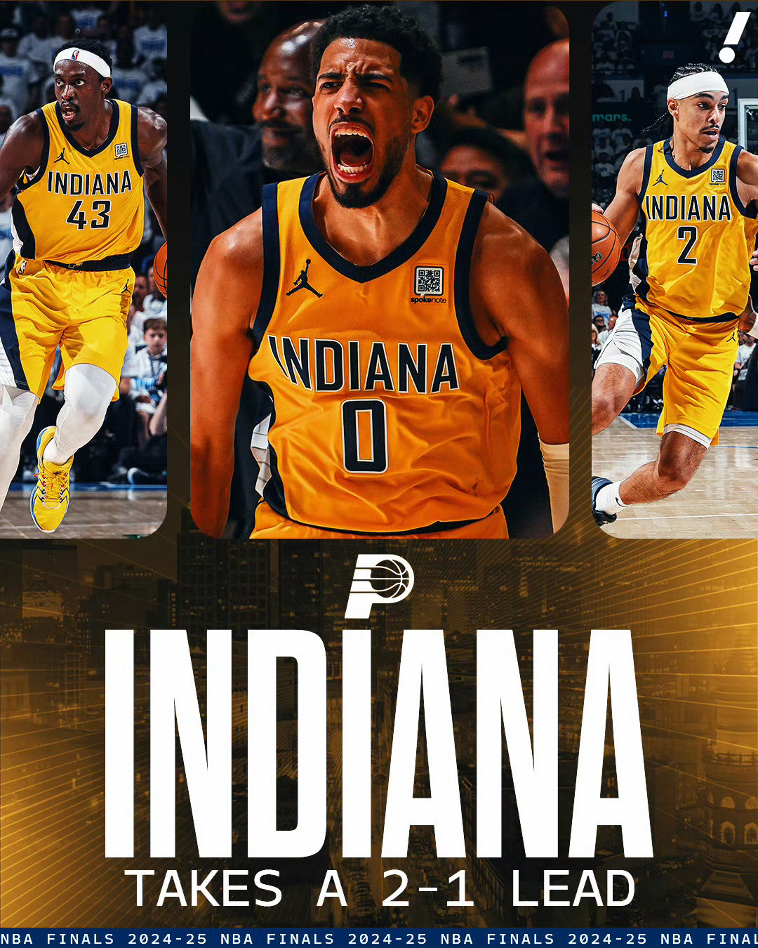 团队篮球打得真好[good][good]步行者2比1雷霆 nba总决赛 ​​​