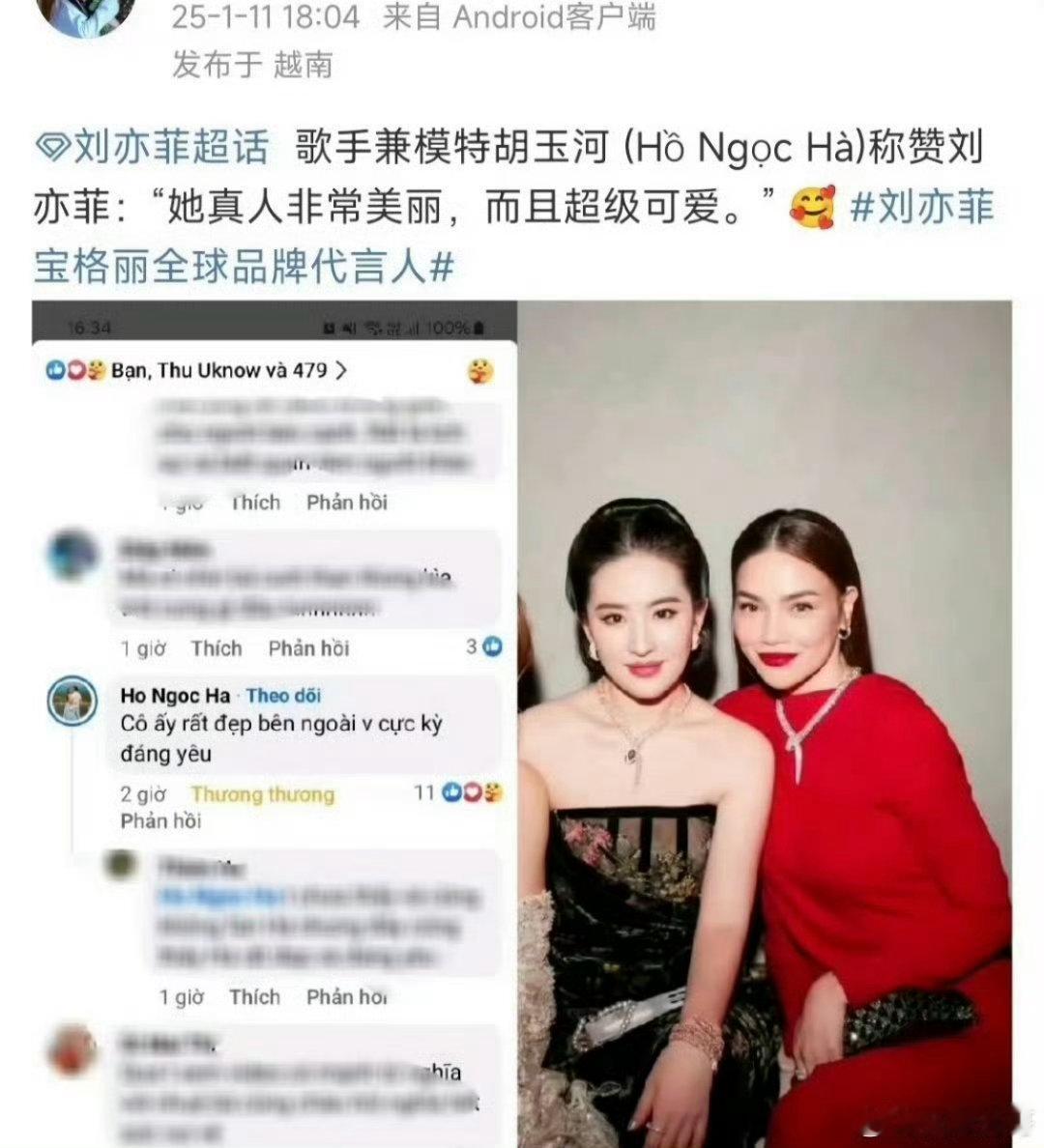 被裁掉越南女星曾称赞刘亦菲被刘亦菲裁掉的越南女星曾称赞刘亦菲晚宴同框拍照之后，越