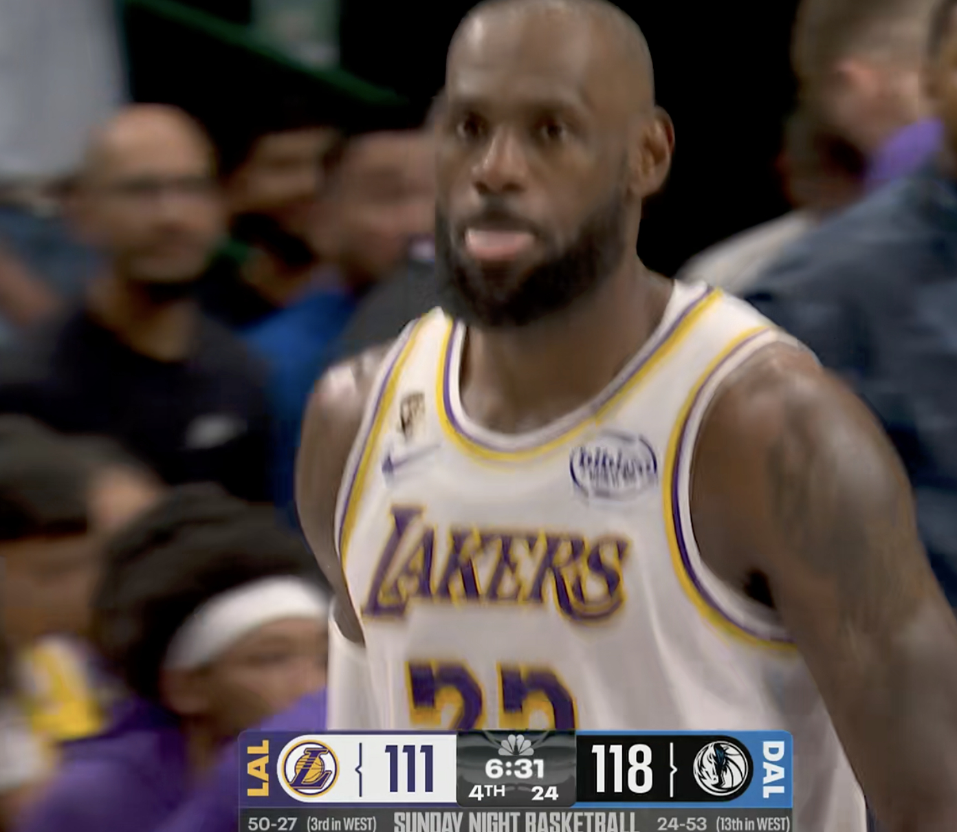 詹姆斯又扣了！ 湖人vs独行侠