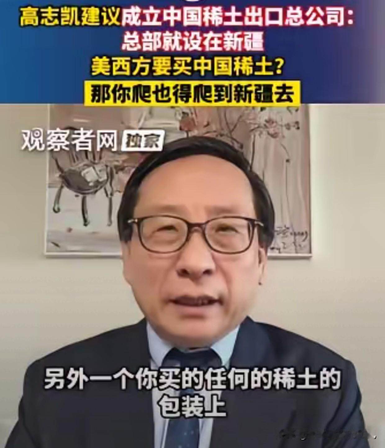 高志凯教授真是神了，他给中国稀土出谋划策，想出了一个连外国人都觉得狡猾毒辣的"高