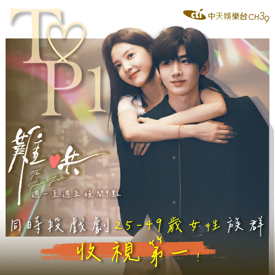 中国台湾中天娱乐台发布白敬亭章若楠《难哄》收视战报 