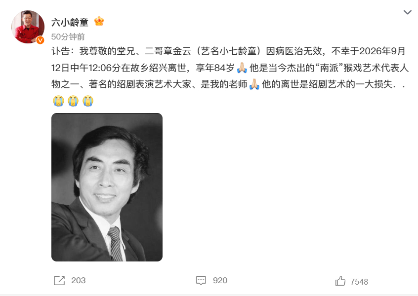 【小七龄童被誉为南猴王正宗传人】小七龄童曾做过六龄童武功替身 9月13日，六小龄
