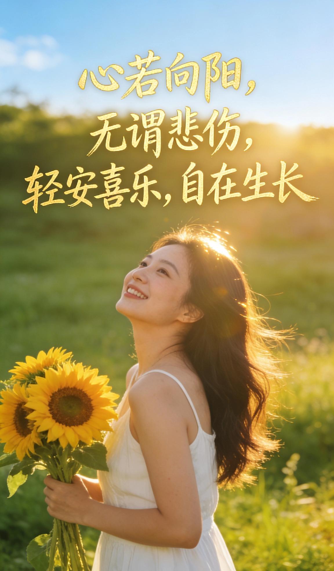 每日分享一句人生感悟心若向阳，无谓悲伤，轻安喜乐，自在生长。活好当下的心情 淡然