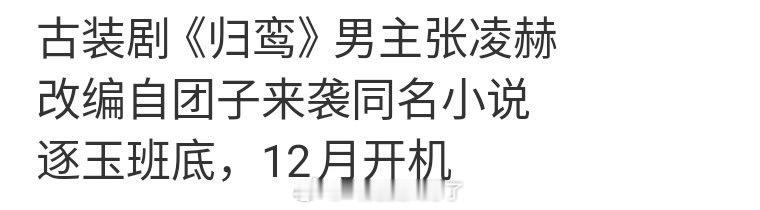 网传🐧的《归鸾》已经定了张凌赫、林允，预计12月开机，大家压扑还是爆？ ​​​