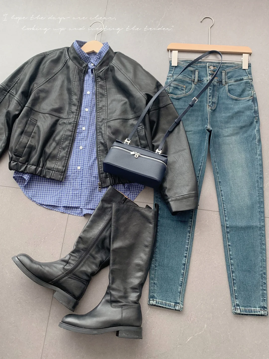 皮衣配牛仔裤 超模搭配公式！！