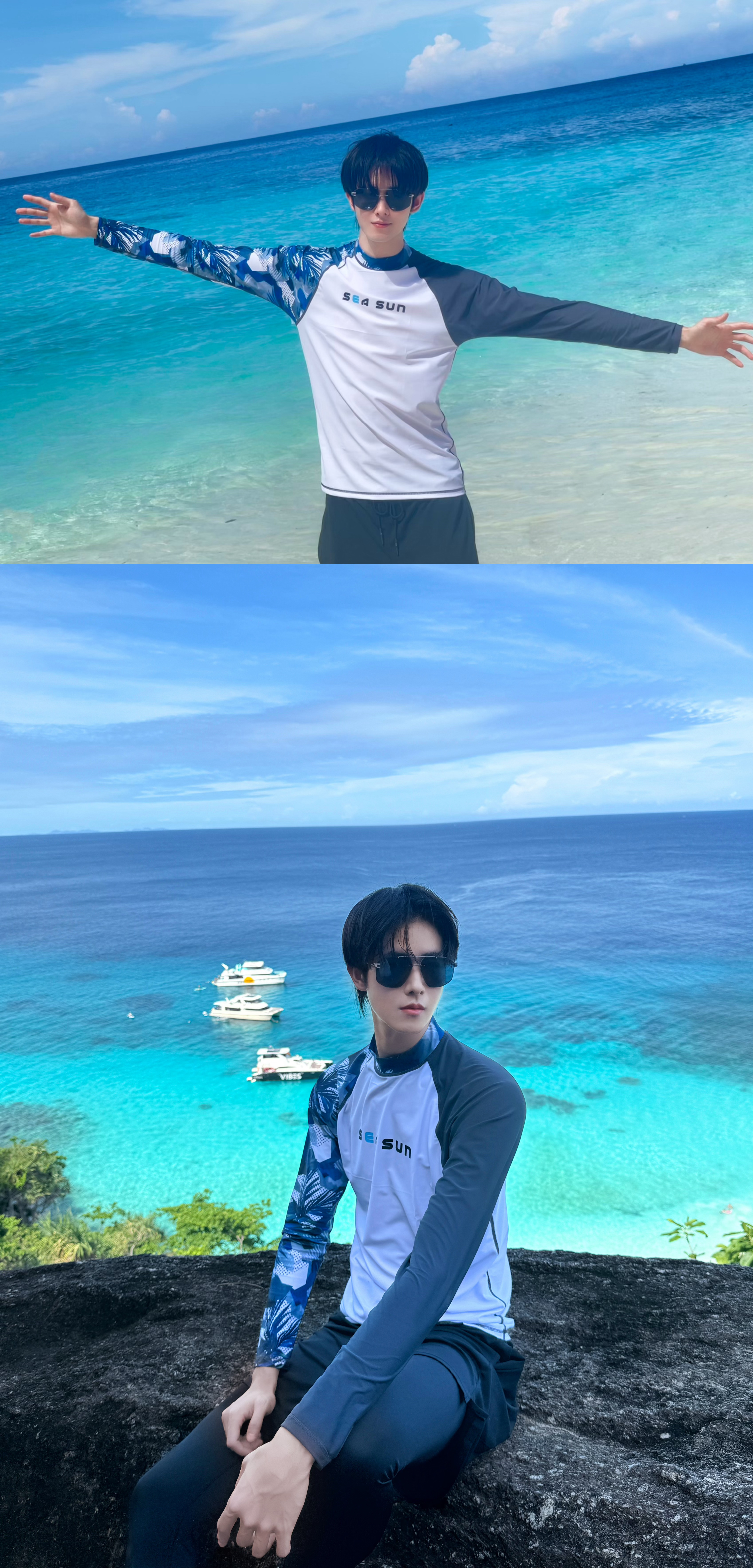 田嘉瑞海边大片 田嘉瑞海边大片花絮 阳光大男孩 好自由明媚的瑞瑞