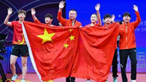 国乒女团3比0横扫日本，拿下女团金牌、中国女乒团太棒