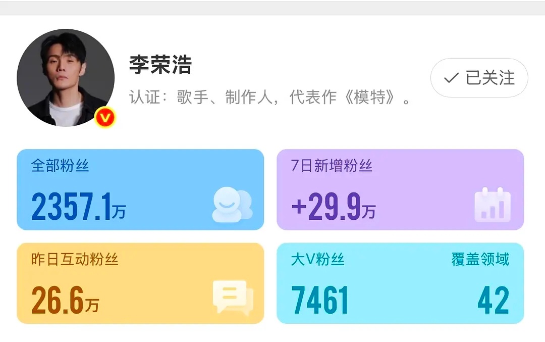 李荣浩这一战涨粉30w 单依纯发长文回应李荣浩 格局李荣浩说喊话不是为了钱