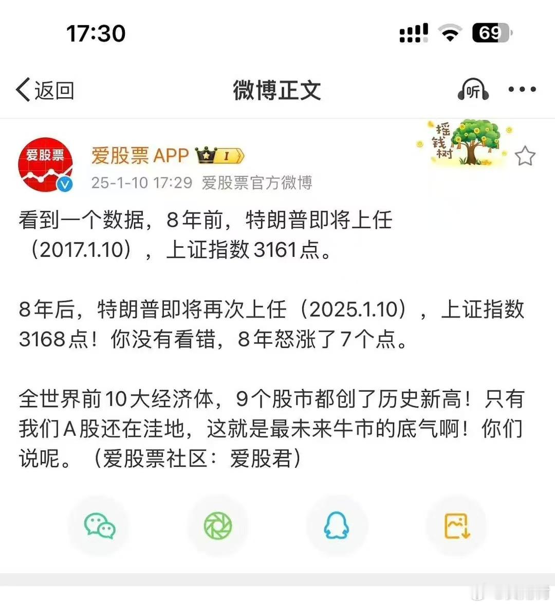 8年前，特朗普即将上任2017.1.10 上证指数31618年后，特朗普即将上任