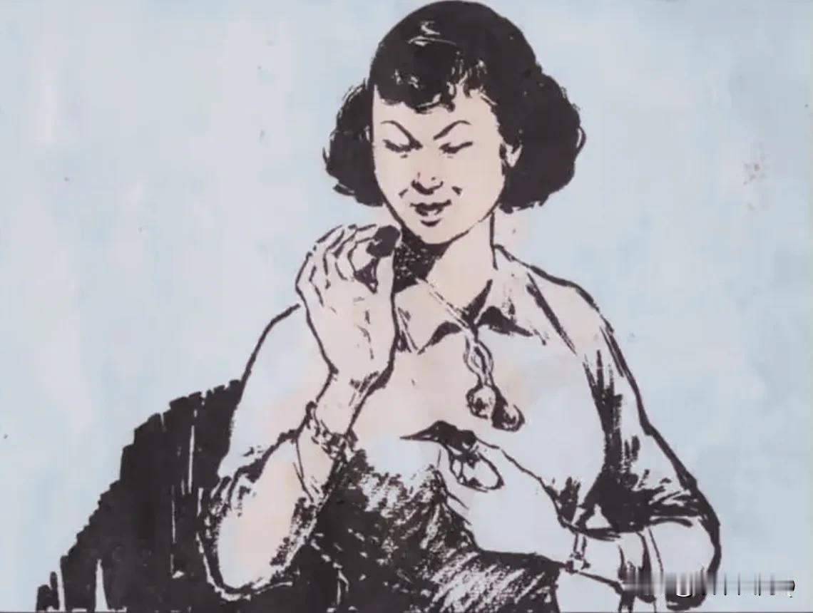 来，欣赏一张精美的连环画《美丽的女特务》，当时看得时候，是不是感觉她很美！感觉美