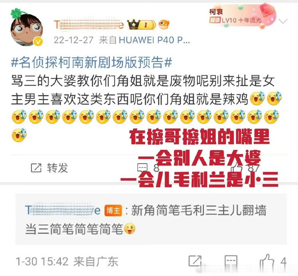 复习一下，全世界最热衷磕cp带第三人的柯哀姐的事迹不仅包括臭名远扬的在观影团上c