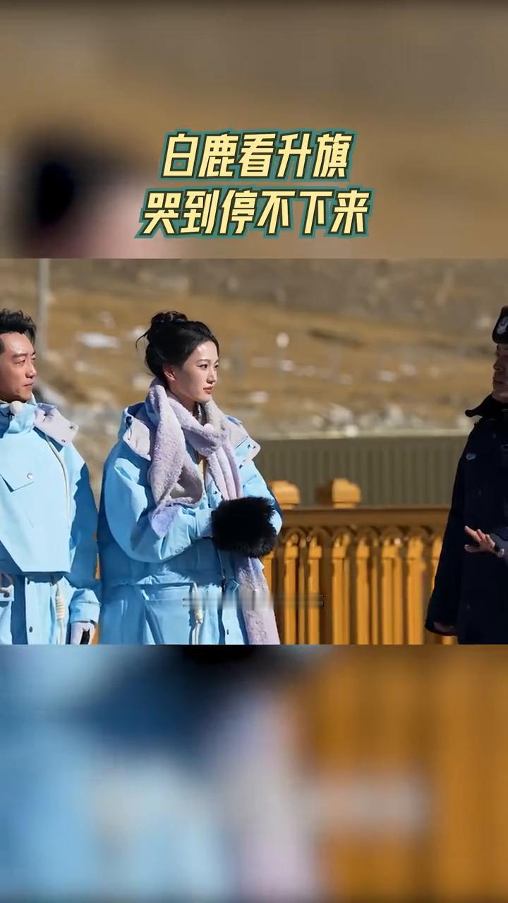 白鹿看升旗，哭到停不下来。
之前很多游客来的时候，每当看到国旗升起的时候，我亲眼