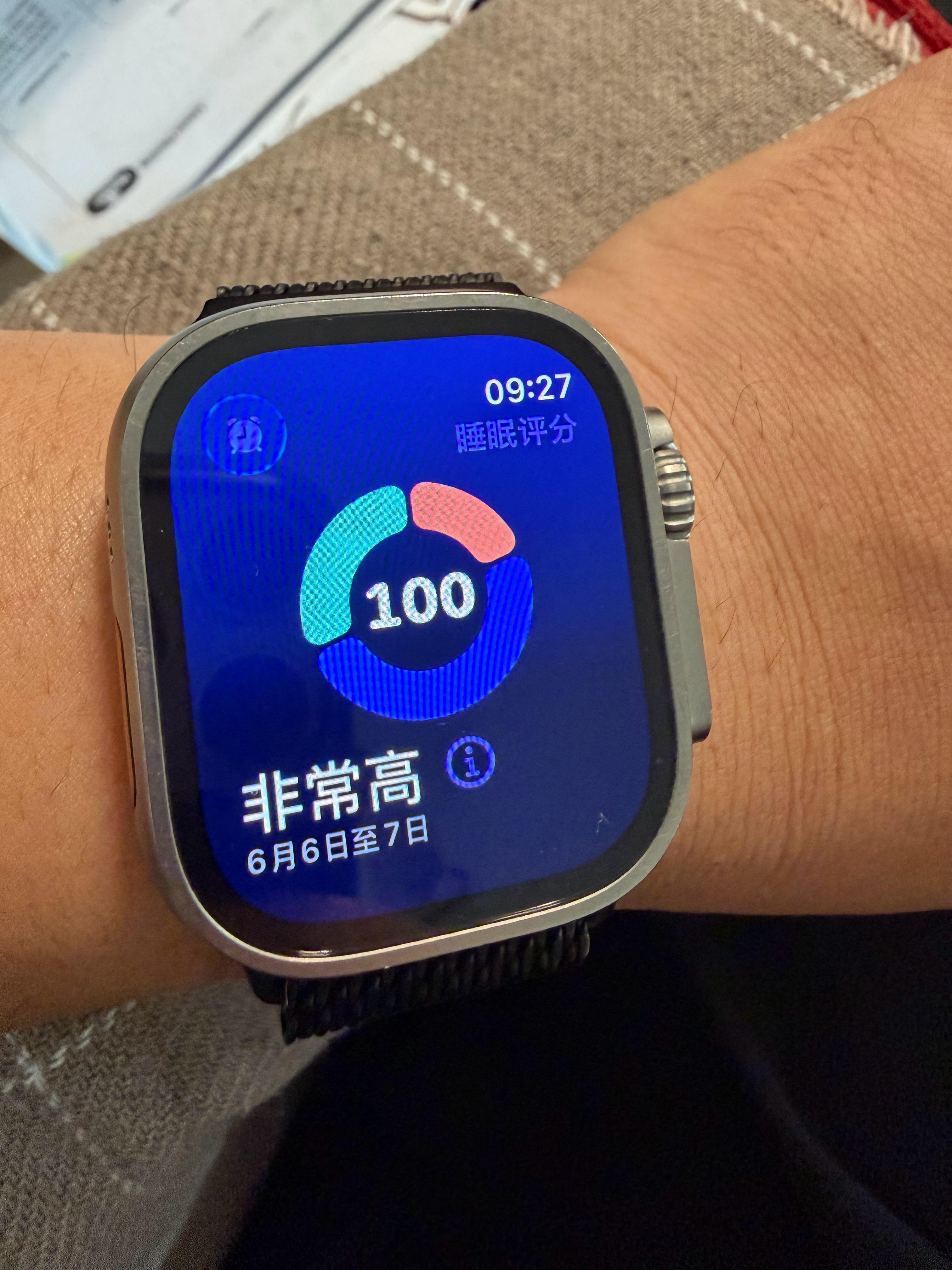难得睡眠得个满分，关键看是否有清醒时间。 