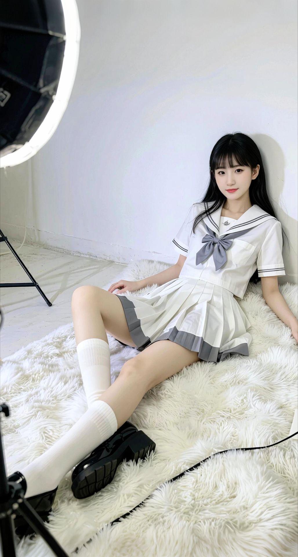 AI扩图 AI日系制服照