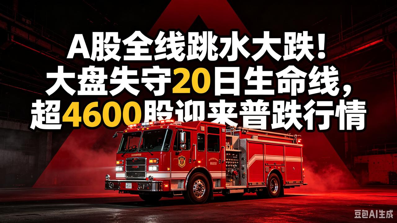A股全线跳水大跌！大盘失守20日生命线，超4600股迎来普跌行情
 
提示：理财