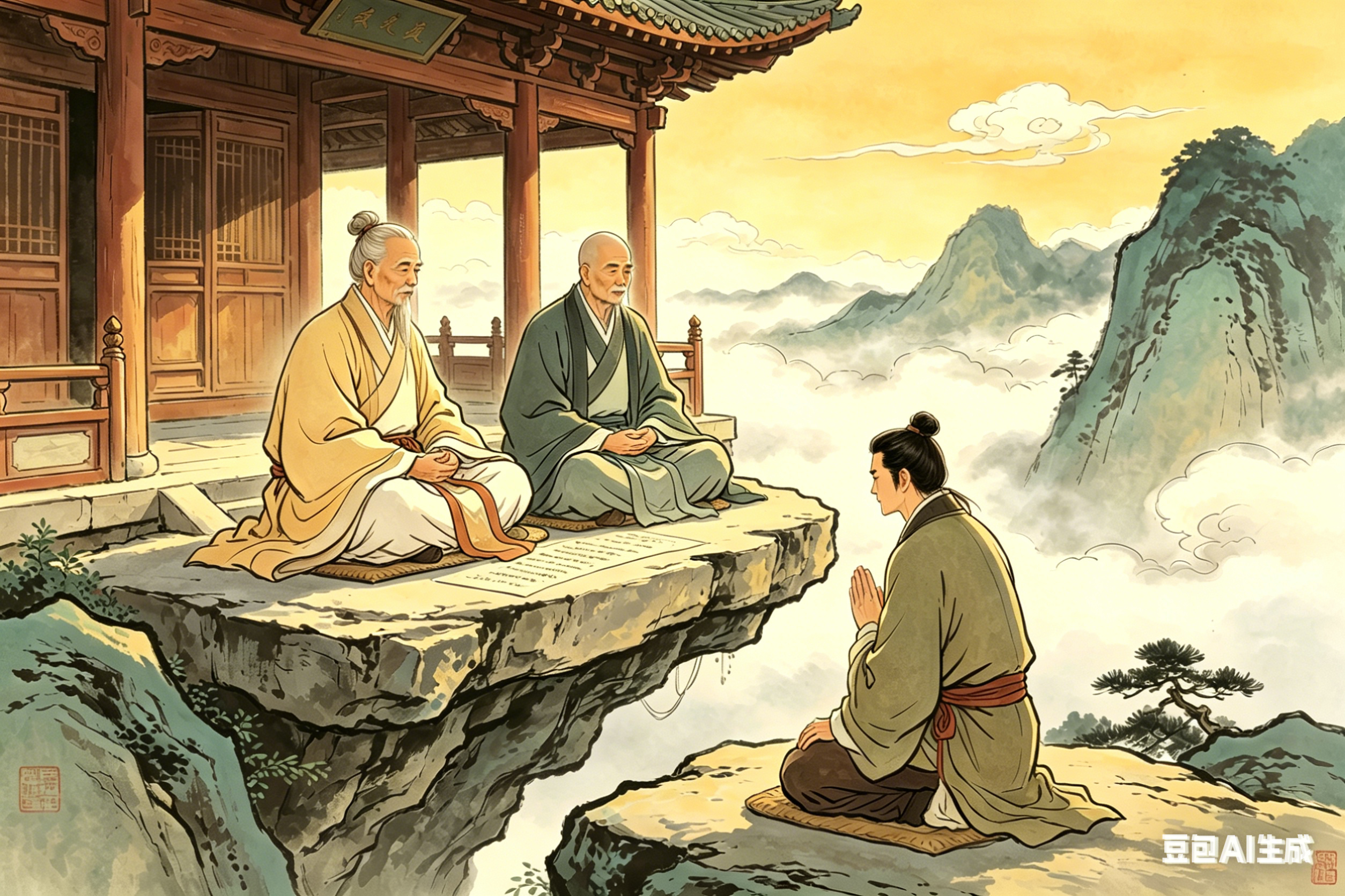 看到老师讲张三丰跟几个大弟子关于武当派是要做武林名门正派大派还是要做天下武林道统