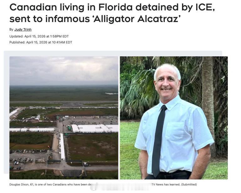 61岁的加拿大男子Douglas Dixon，已在美国生活超过20年持有绿卡。因