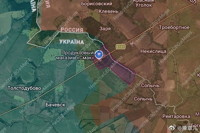 俄军越过俄乌边境地区，在巴奇夫斯克检查站区域推进。 