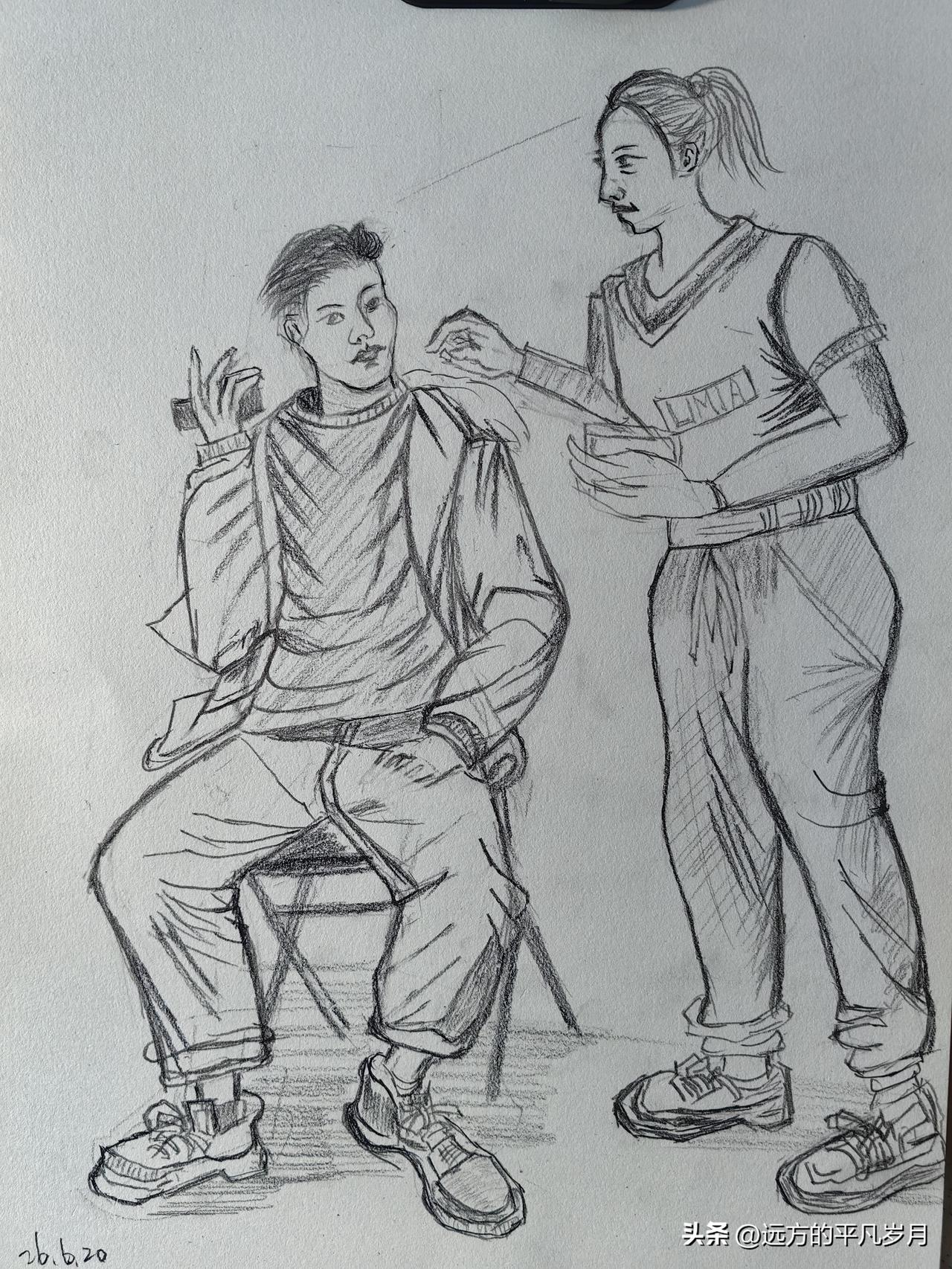 每日一练（人物速写）

一直羡慕那些马上会构画人物形象的人，这些需要美术扎实基本