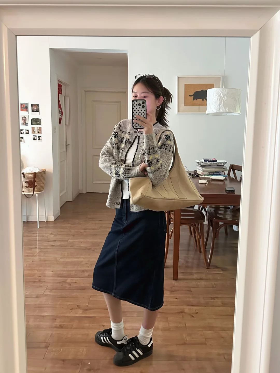 2️⃣looks with denim skirt