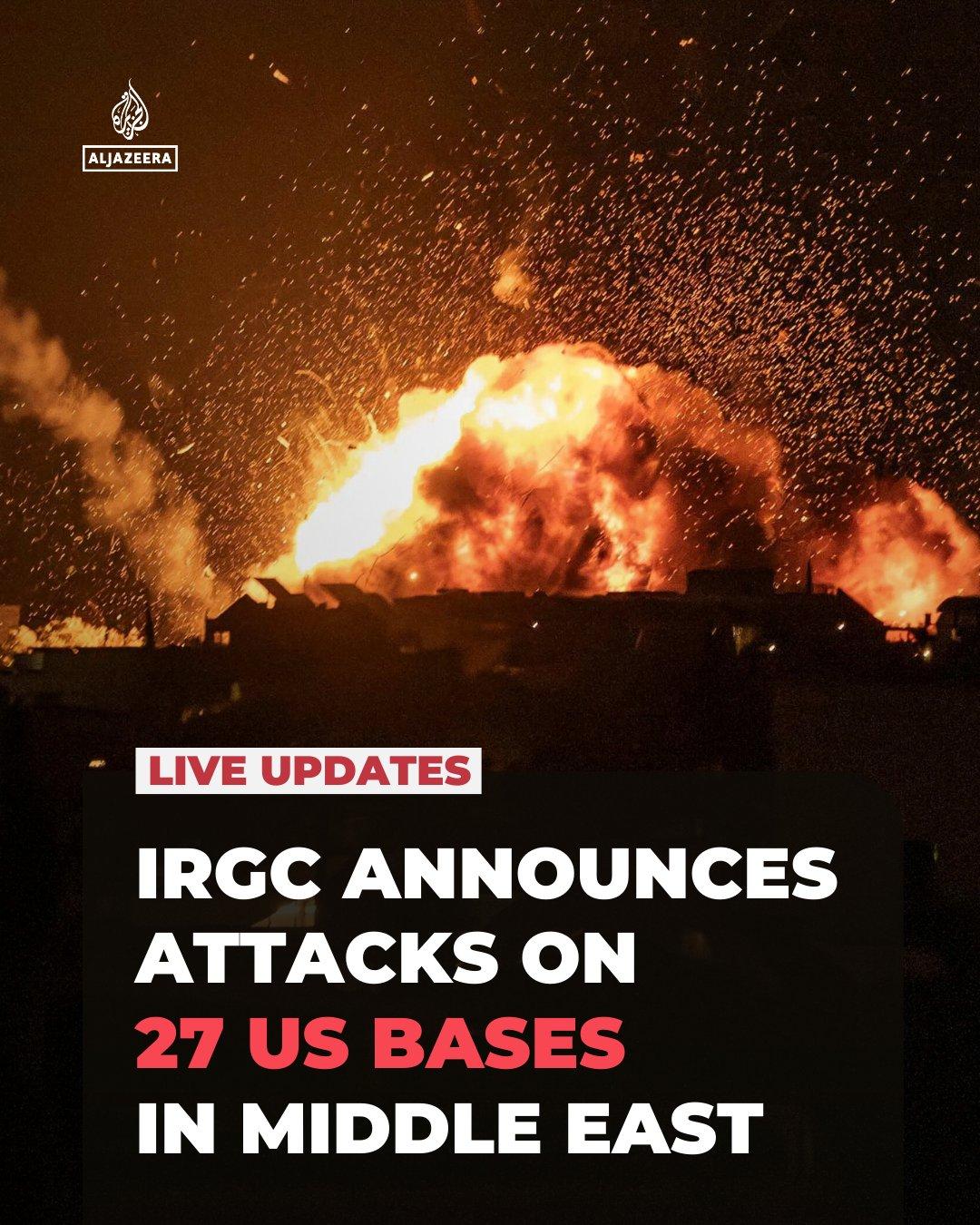 半岛电视台：为报复美国和以色列对伊朗的轰炸，将对中东地区的27个美国基地发动第六