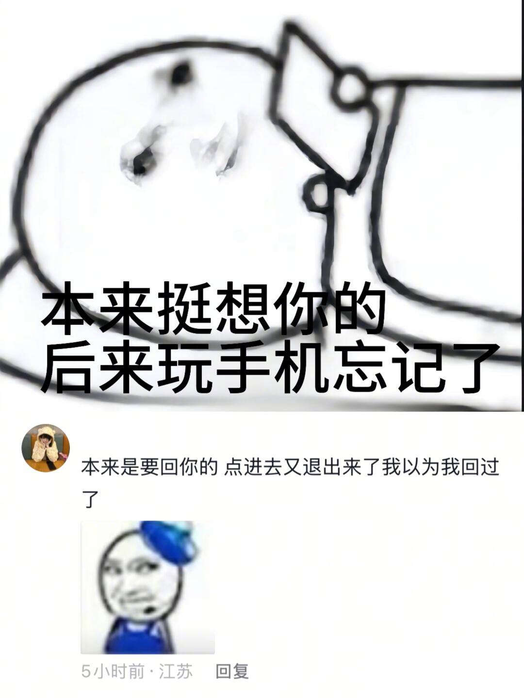 哈哈哈哈~真的以为自己回过了，还生气别人为啥还不回我 