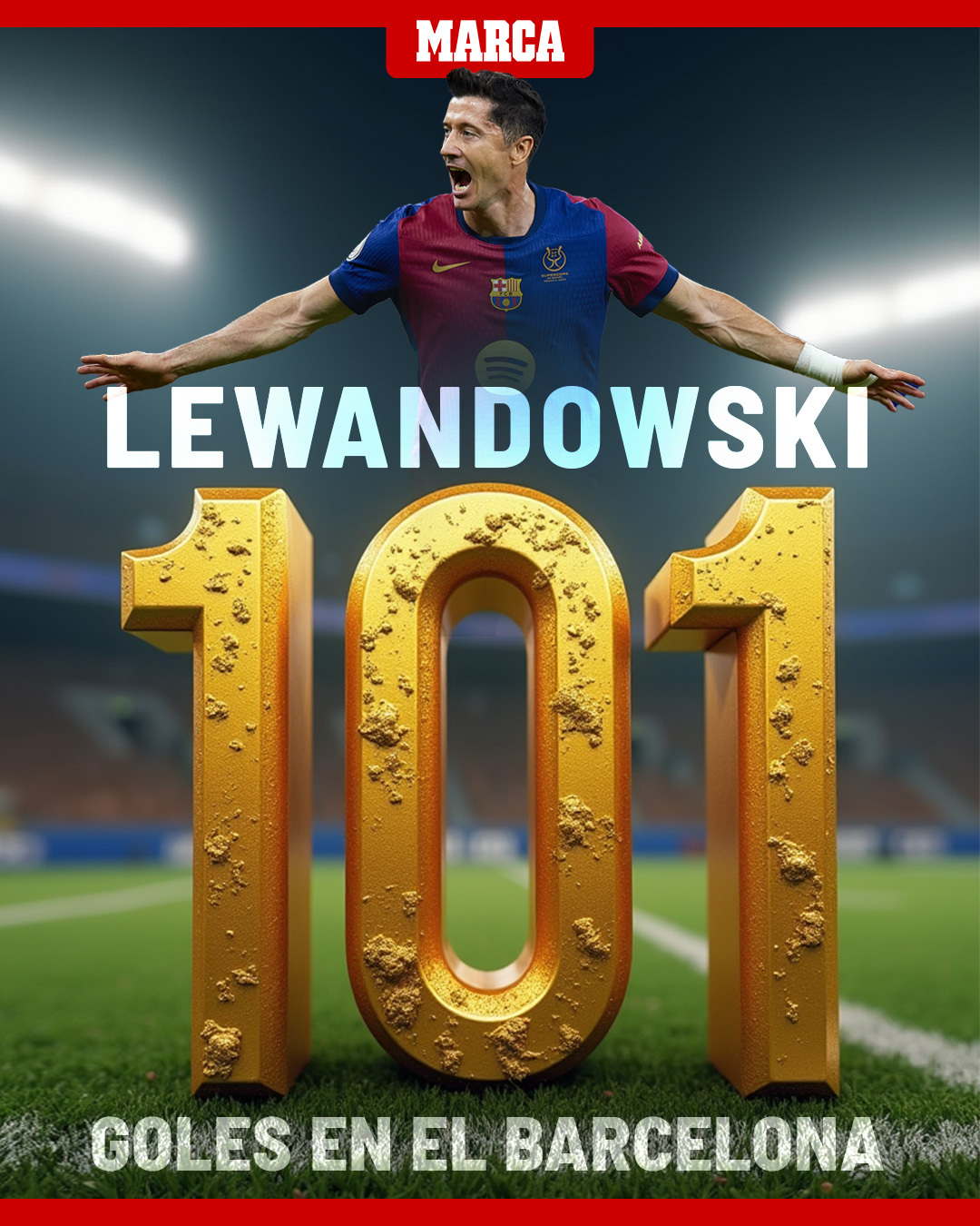 📊巴塞罗那在西班牙联赛中进球数达到或超过 100 个的赛季： ⚽ 2013-1