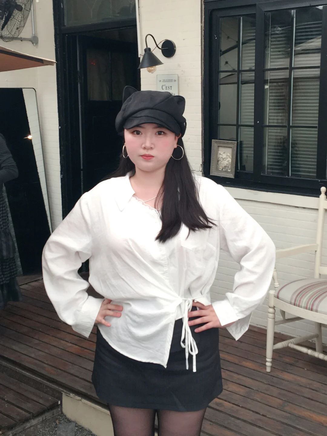 176cm195斤｜大码穿搭｜当一天韩女🖤拍照📷