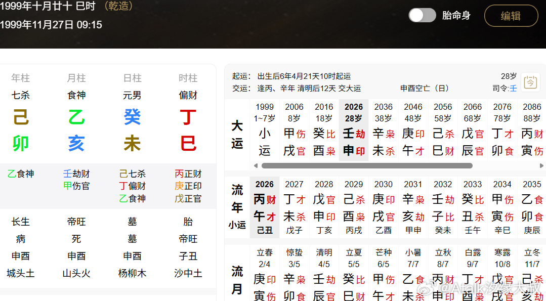 山东一个客户姐姐的外甥，时支在巳，亥卯未，驿马为巳丑酉，逢驿马被冲，有留学的命。