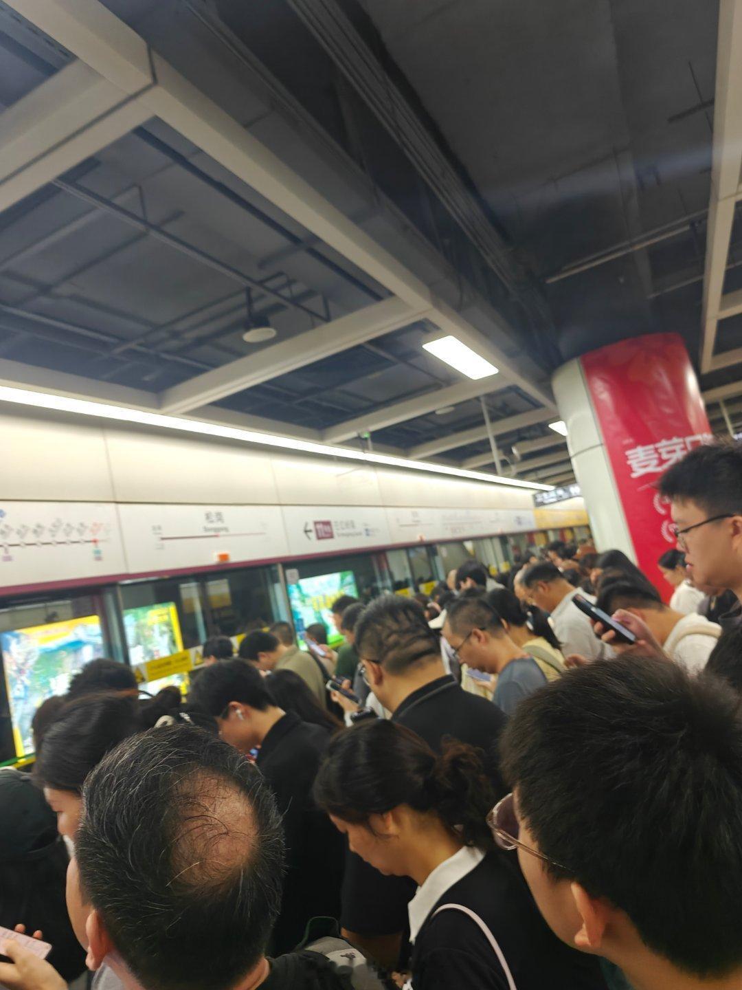 早上人多坐11号线地铁，我还站的真有点疲惫....... 深圳