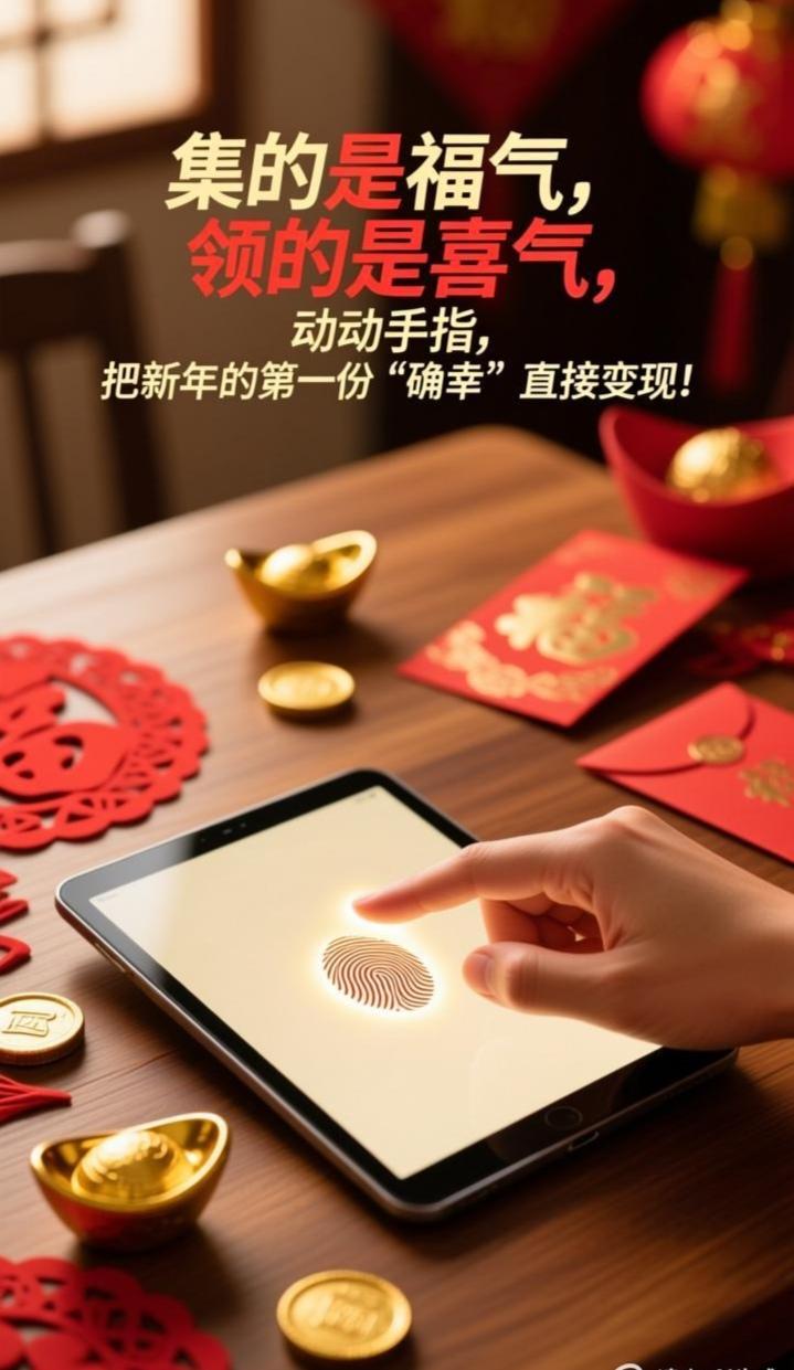集的是福气，领的是喜气，动动手指，把新年的第一份‘确幸’直接变现！