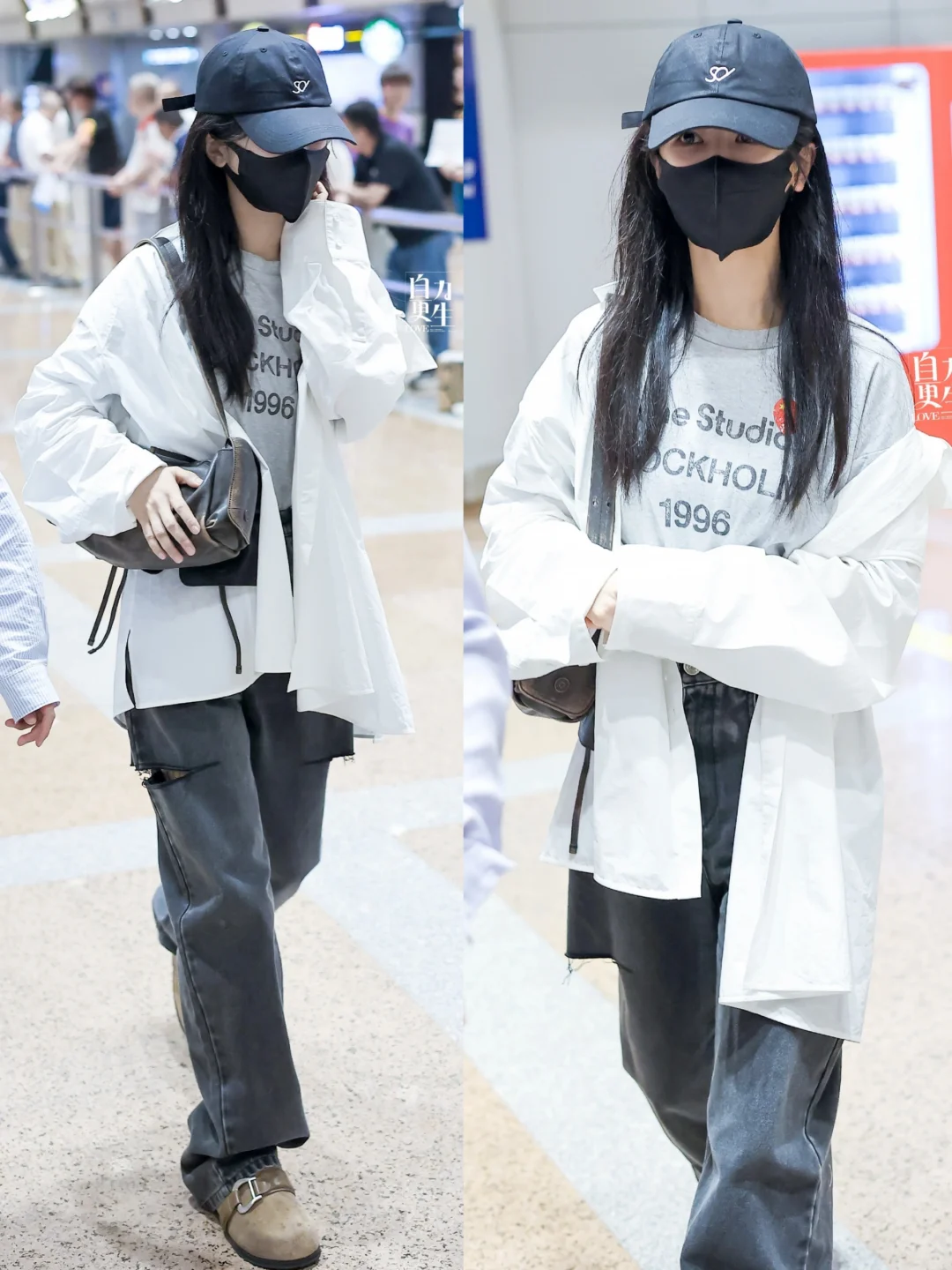杨紫今日机场私服，越来越chic的紫！