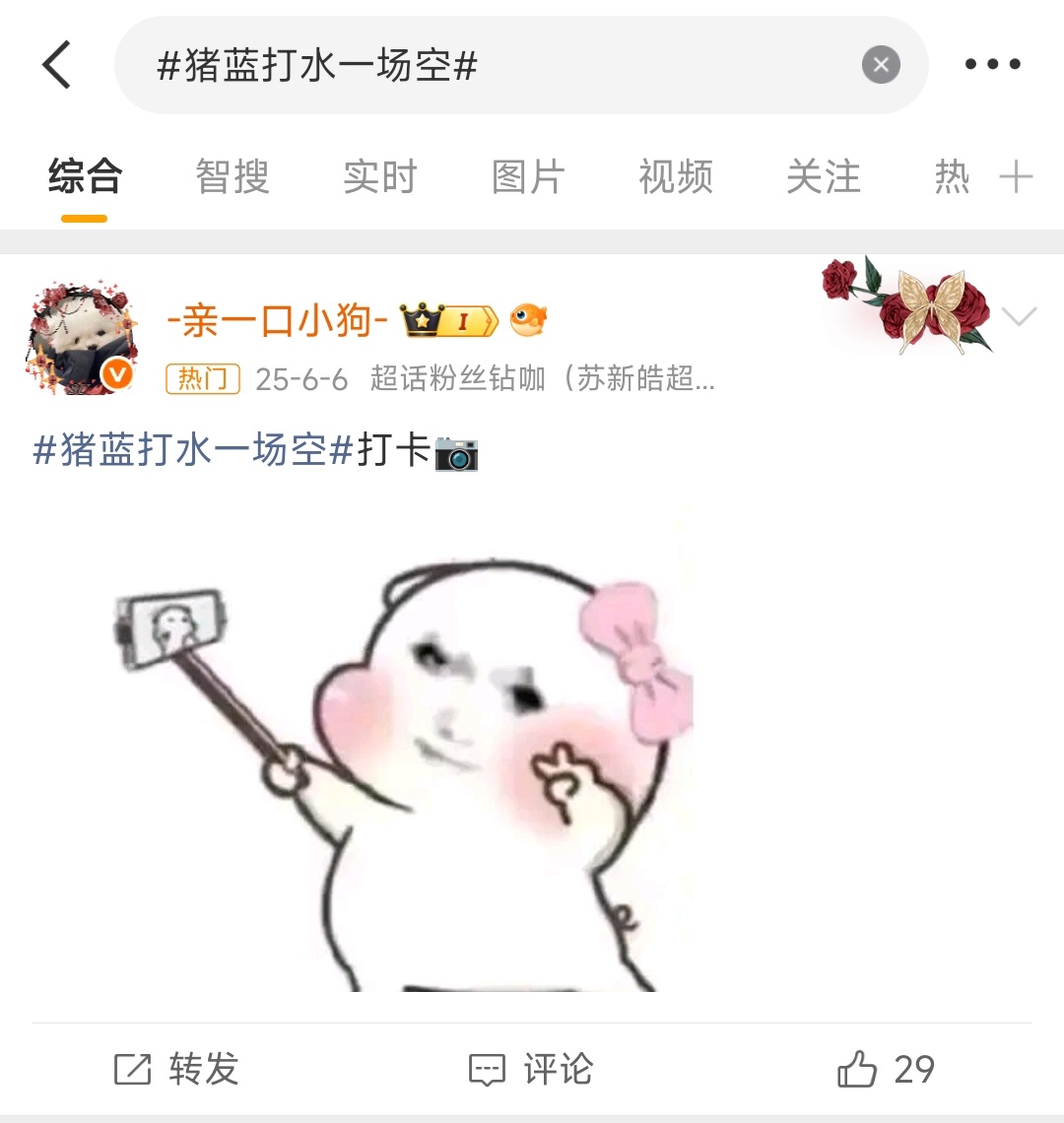 猪蓝打水一场空一年了啊 