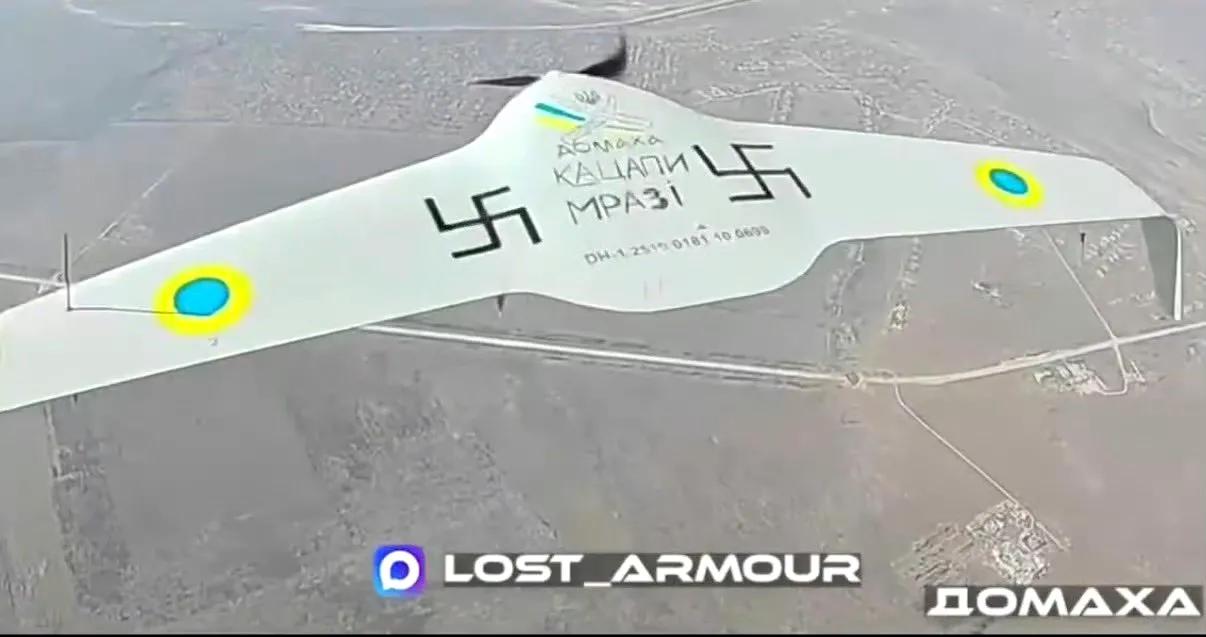 俄军拦截无人机在对乌军无人机实施拦截作战时，即将撞击的最后几秒拍摄并回传的目标图