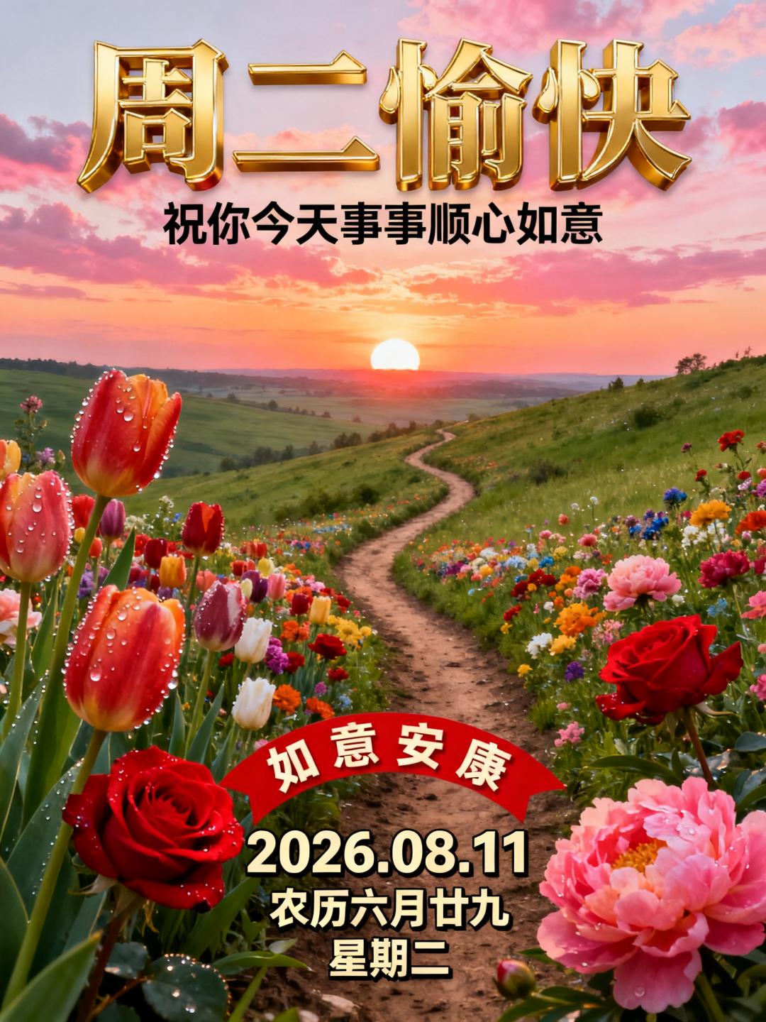 🌸❤️🌿.炎热二伏漫天浮，热天寄语送安舒，避热少游来避暑，身体健康静养护，每