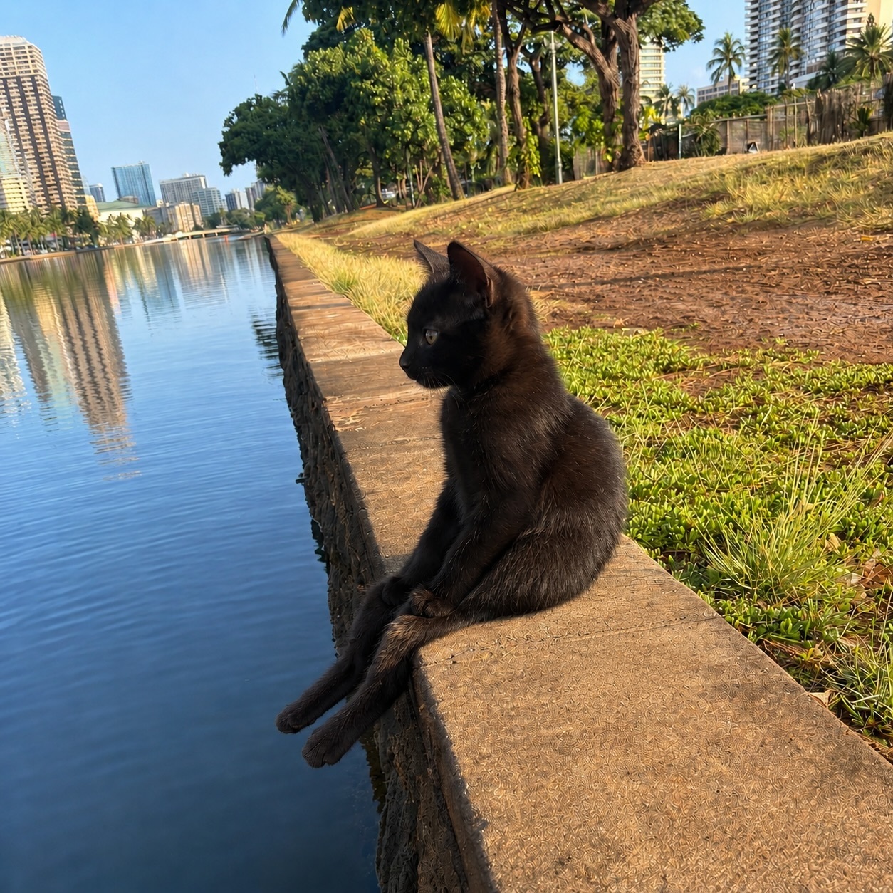 猫咪，这里不让游泳