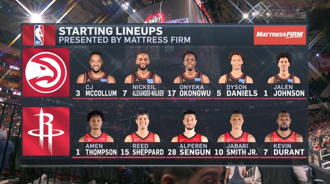 谢泼德替伊森来到首发也是他本赛季第11次首发。

 ​​​