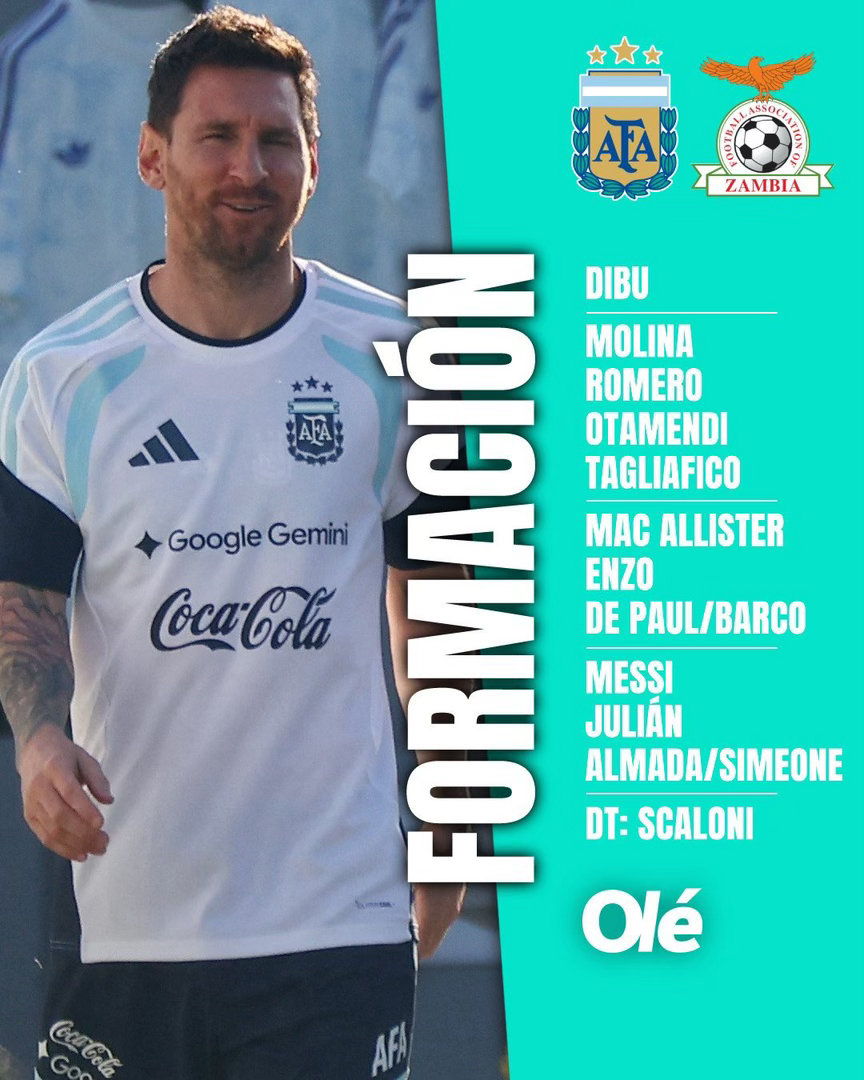 Ole预测阿根廷队首发🇦🇷阿根廷vs赞比亚 迪布、莫利纳、库蒂罗梅罗、奥塔门