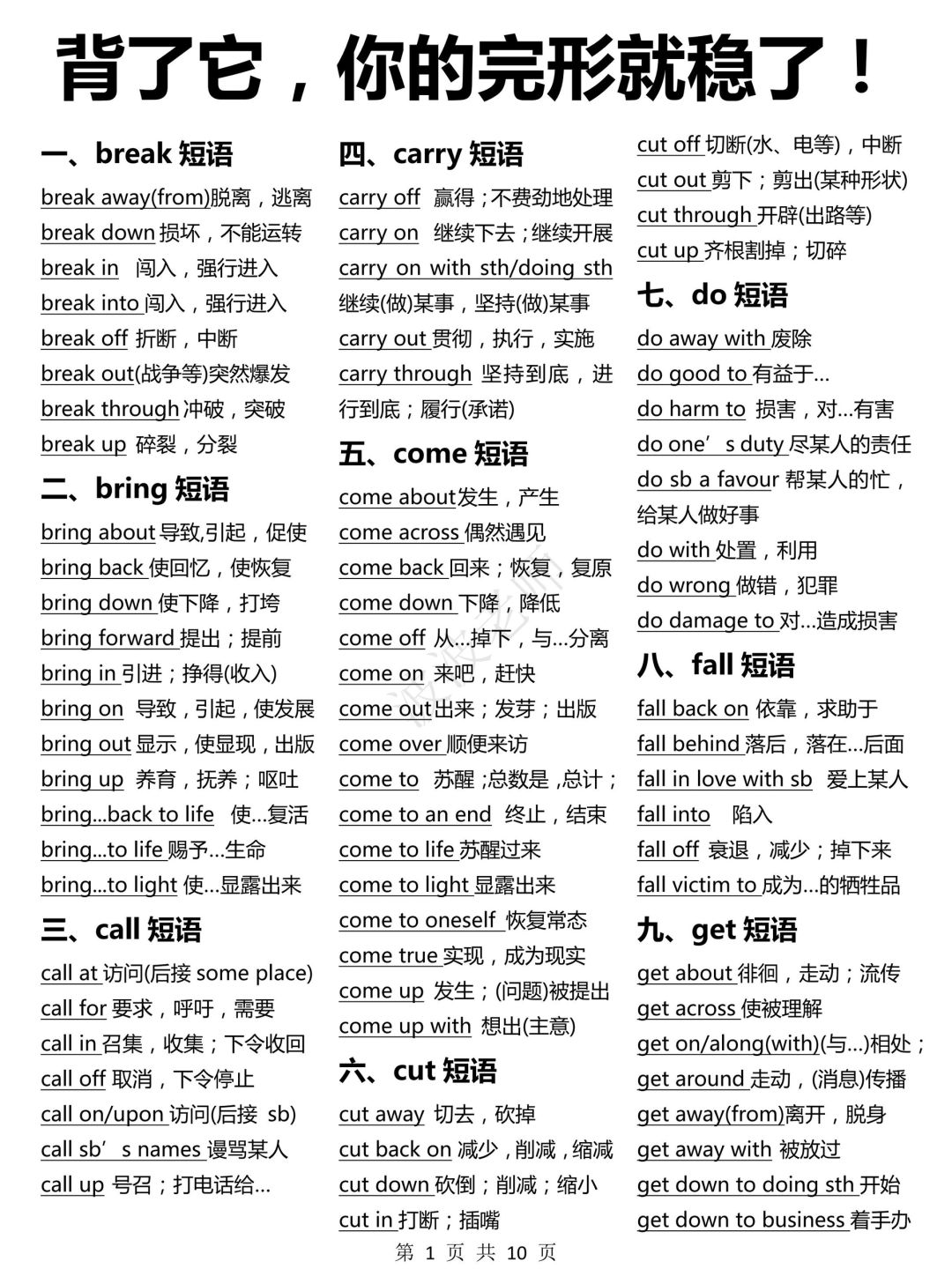 完形填空冲满分！背了它，英语稳了！轻松130＋！