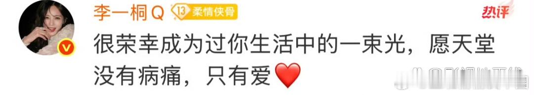 李一桐评论去世粉丝博文一位李一桐的粉丝因突发心梗不幸去世，她的好友在微博发文，李