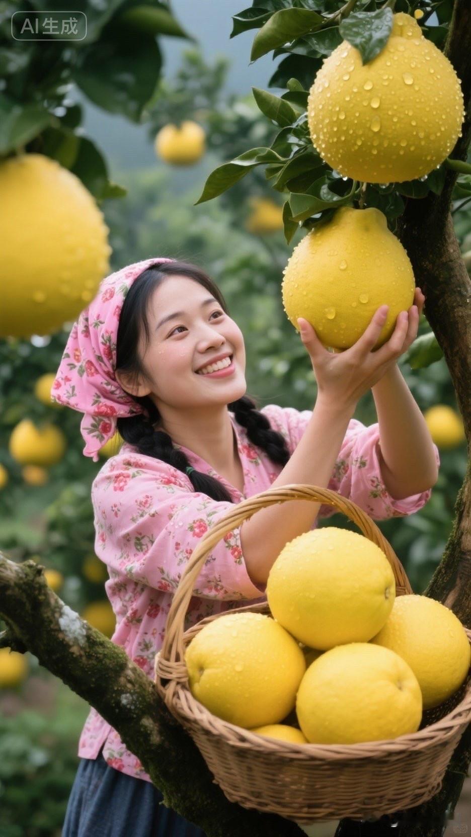 丰收的喜悦！摘下满满一篮子的黄柠檬🍋😊