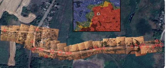 图文：多图显示俄军在乌军防御设施杀伤区前头破血流  700米道路散落60具遗体