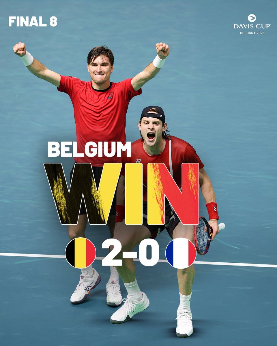 2025 总决赛，首场1/4决赛，比利时🇧🇪2-0击败法国🇫🇷，率先跻身