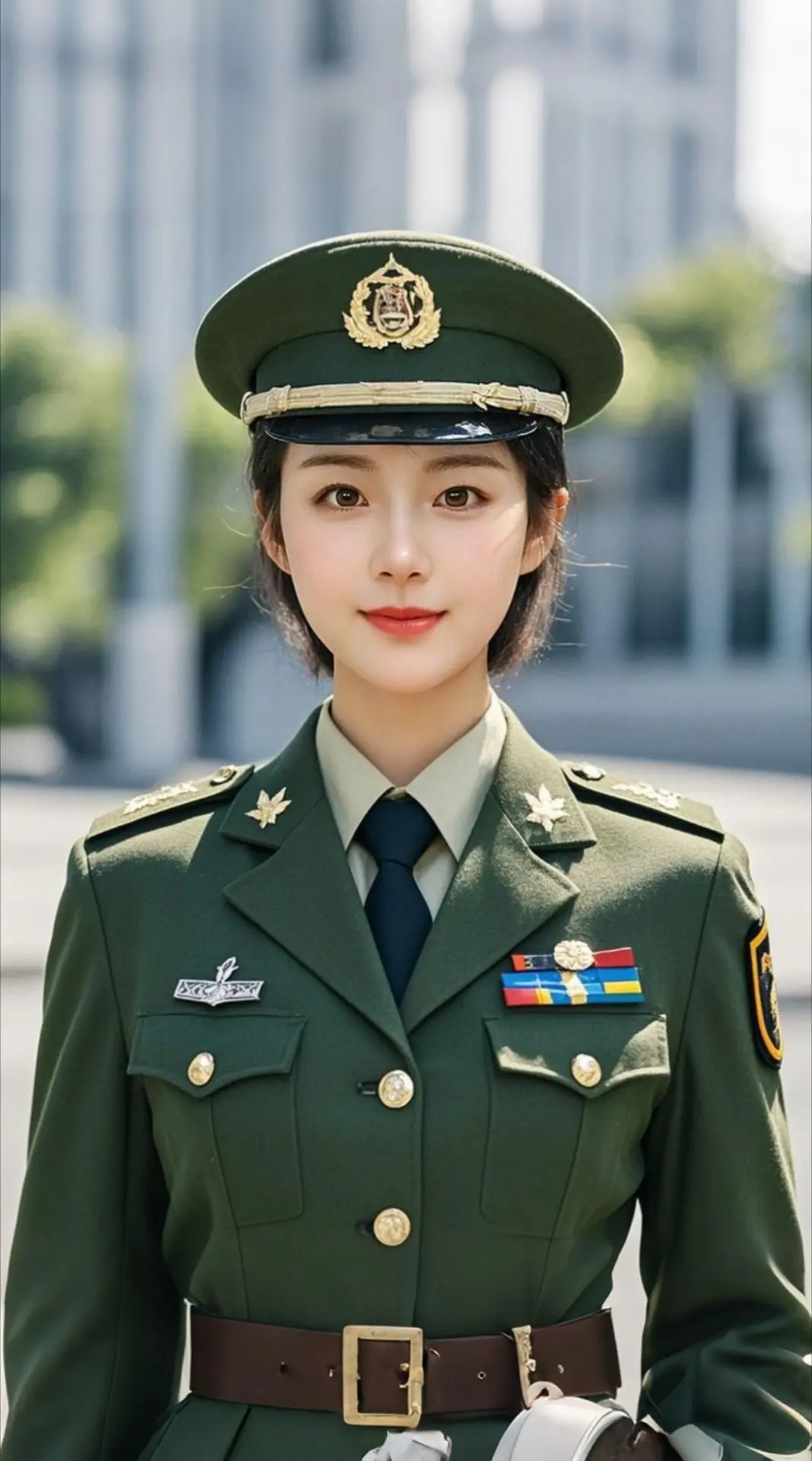 AI扩图 AI草绿戎装