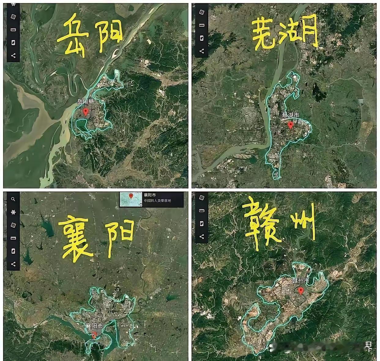 根据这个航拍图片看，建成区面积最大的应该是赣州！