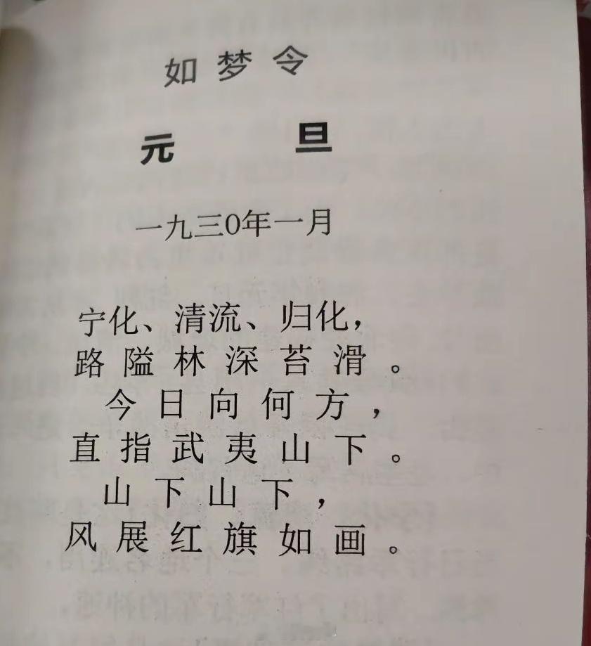1930年元旦，红军队伍翻越武夷山。山道上人喧马嘶，红旗飘扬。此时教员虽身处z治