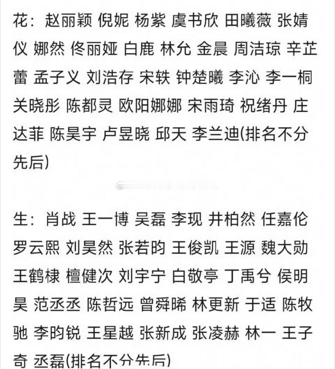 官宣：🌸赵丽颖 倪妮 杨紫 虞书欣 田曦薇 张婧仪娜然 佟丽娅 白鹿 林允 金