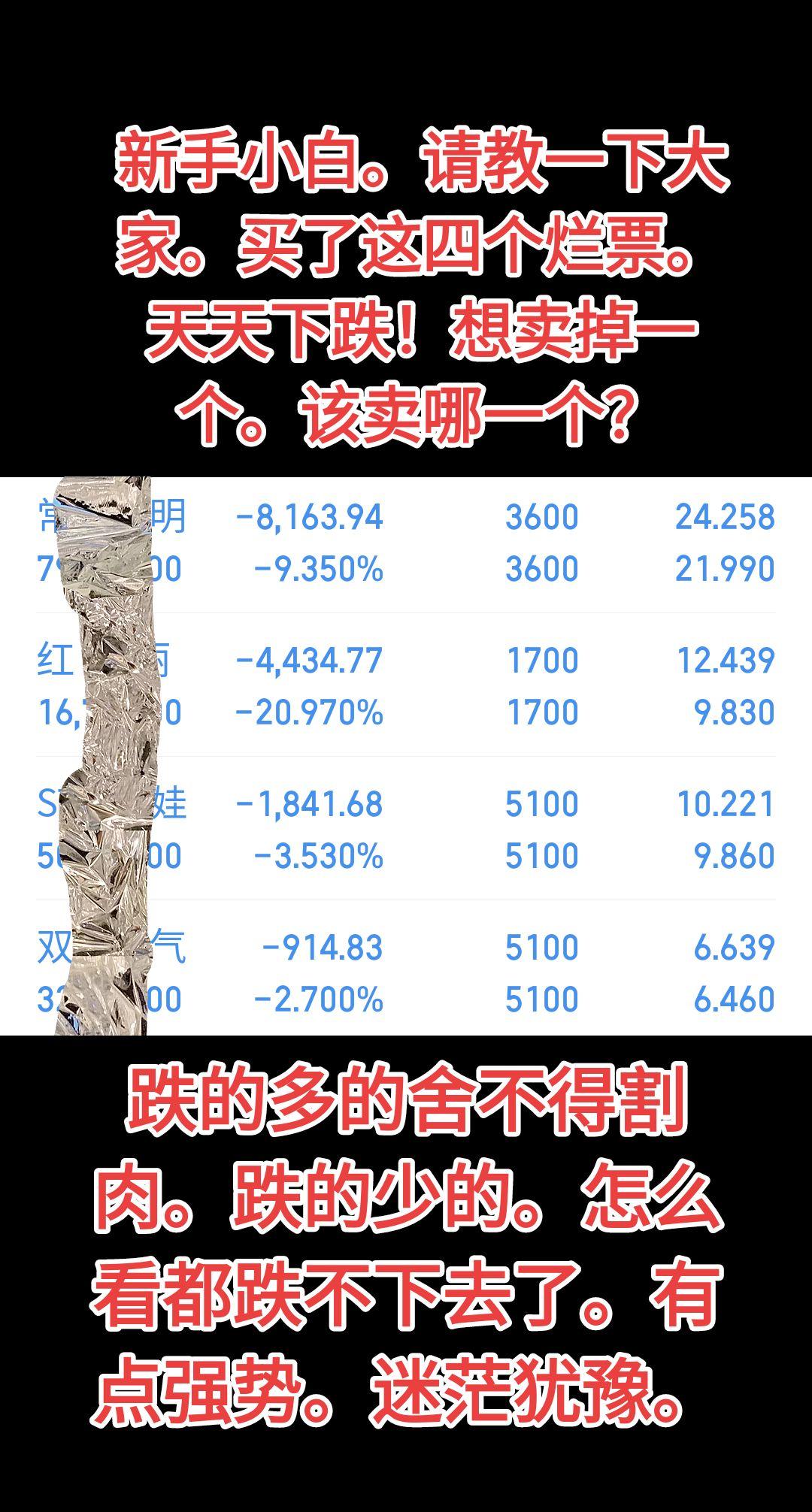 已经亏迷糊了。也不敢加仓了。也不想割肉了。到底该怎么办？有没有明白人啊...