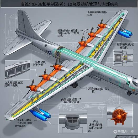 冷战初期，美国康维尔公司打造的B-36“和平缔造者”轰炸机，是当时全球最大的战略