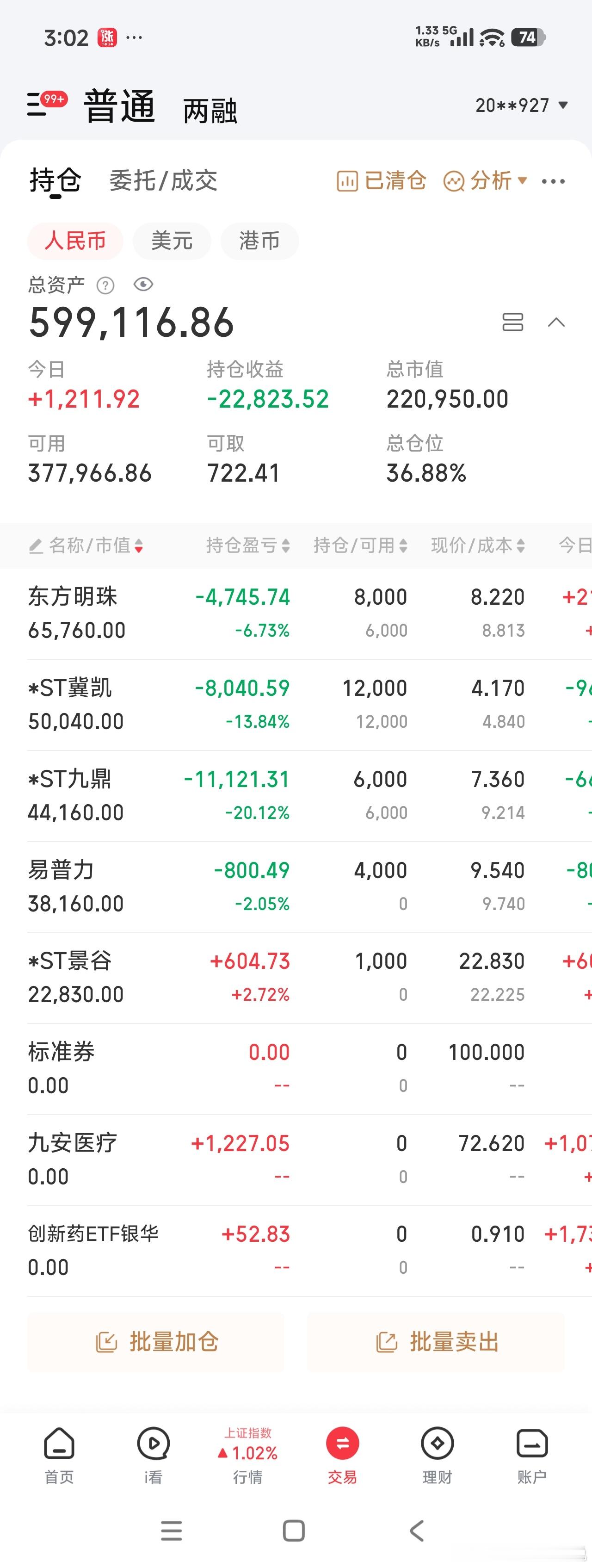 做最真实的自己 （20260807）大盘放小量上涨，个股涨跌基本持平，仍在操作的